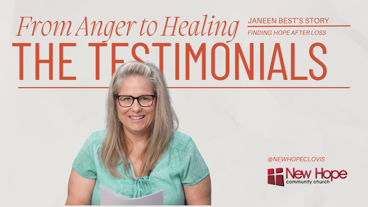 A video featuring Janeen Best as she opens up about her struggle with grief, anger, and PTSD after the loss of her sister-in-law. Through Celebrate Recovery, community, and faith, she found healing and hope. Her testimony speaks to the power of God’s redemption and the importance of leaning on others in times of pain.